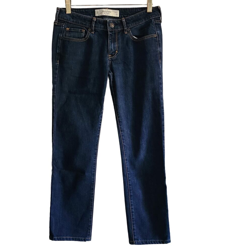 ABERCROMBIE & FITCH Low Rise Straight Dark Wash Jeans ANF155158130 Women's‎ 27